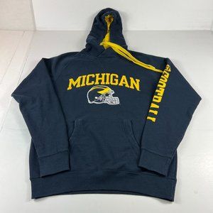Champion Michigan Wolverine Football Sweatshirt Adult Small Blue Pullover Hoodie